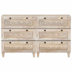 vidaXL Sideboard 2 pcs Weiß 120 x 33,5 x 75 cm massives Mangoholz