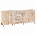 vidaXL Sideboard 3 pcs Weiß 180 x 33,5 x 75 cm massives Mangoholz