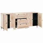 vidaXL Sideboard 3 pcs Weiß 180 x 33,5 x 75 cm massives Mangoholz