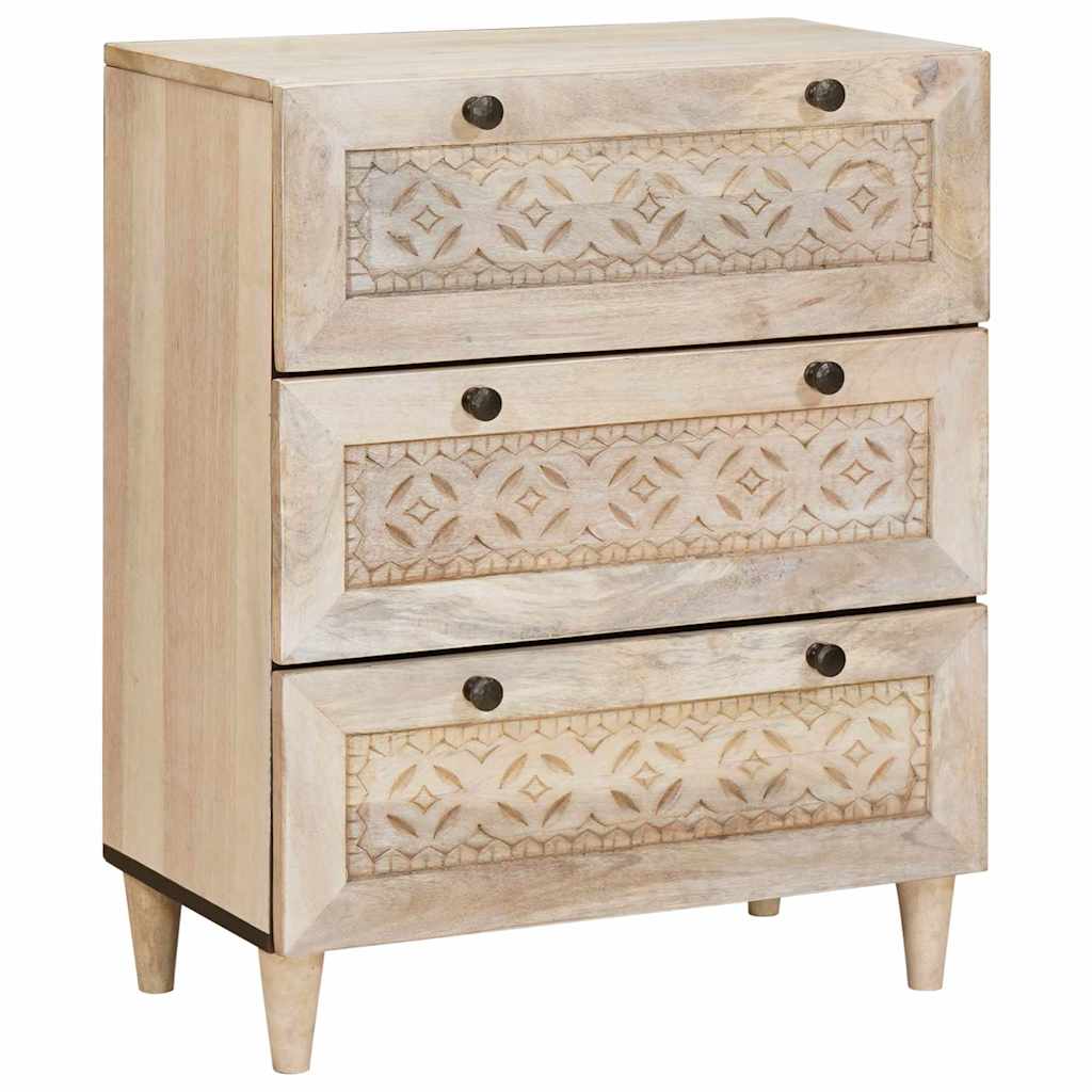 vidaXL Sideboard 3 pcs Weiß 180 x 33,5 x 75 cm massives Mangoholz