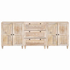 vidaXL Sideboard 3 pcs Weiß 180 x 33,5 x 75 cm massives Mangoholz
