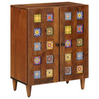 vidaXL Sideboard 3 pcs Walnuss 60 x 33,5 x 75 cm Massivholz Mango