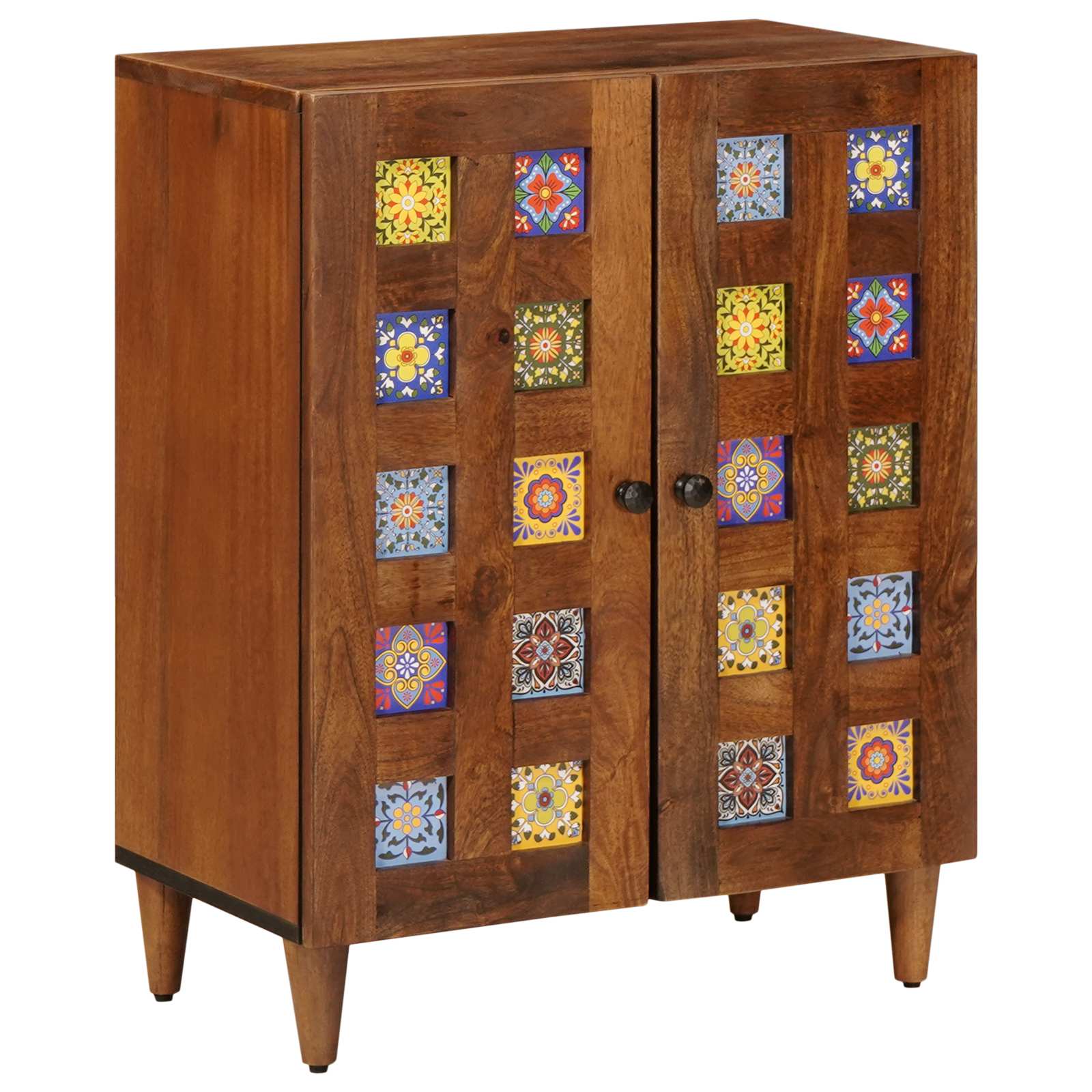 vidaXL Sideboard 3 pcs Walnuss 60 x 33,5 x 75 cm Massivholz Mango