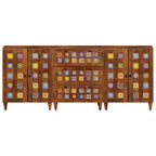 vidaXL Sideboard 3 pcs Walnuss 60 x 33,5 x 75 cm Massivholz Mango