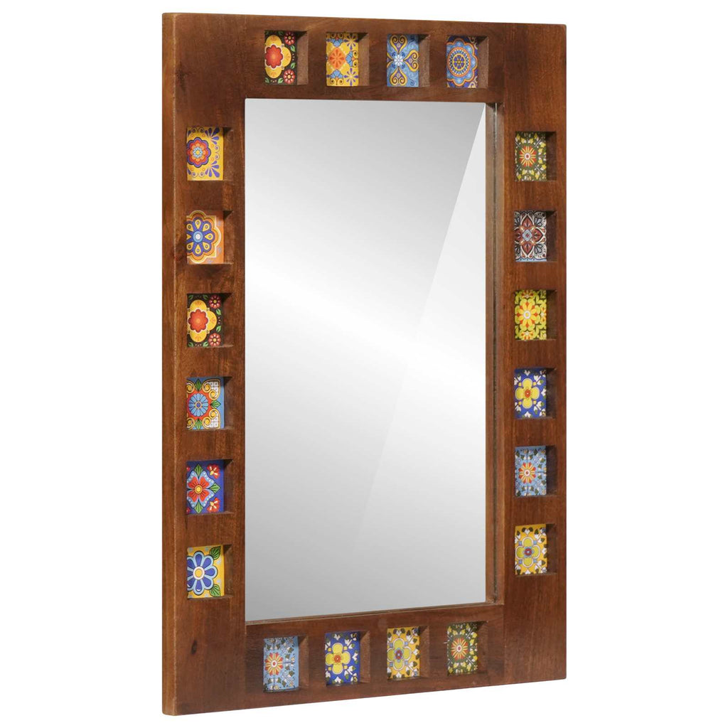 vidaXL Badezimmermöbel-Set Wandmontiert 2 pcs Walnuss Massivholz Mango