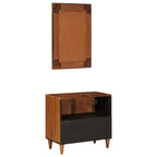 vidaXL Badezimmermöbel-Set Wandmontiert 2 pcs Walnuss Massivholz Mango