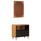 vidaXL Badezimmermöbel-Set Wandmontiert 2 pcs Natur Massivholz Mango