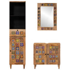 vidaXL Badezimmermöbel-Set mit Schubladen 3 pcs Natur Massivholz Mango