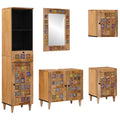 vidaXL Badezimmermöbel-Set mit Schubladen 5 pcs Natur Massivholz Mango