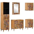 vidaXL Badezimmermöbel-Set mit Schubladen 5 pcs Natur Massivholz Mango
