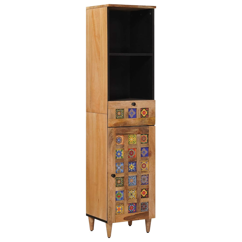 vidaXL Badezimmermöbel-Set mit Schubladen 5 pcs Natur Massivholz Mango