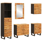 vidaXL Badezimmer Sets mit Schubladen 5 pcs Natur Massivholz Mango