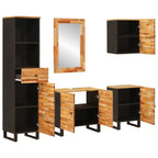vidaXL Badezimmer Sets mit Schubladen 5 pcs Natur Massivholz Mango