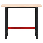 vidaXL Werkbank 100x60x81,5 cm Massivholz Eiche Rechteckig