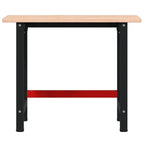 vidaXL Werkbank 100x60x81,5 cm Massivholz Buche Rechteckig