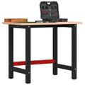 vidaXL Werkbank 100x60x81,5 cm Massivholz Buche Rechteckig