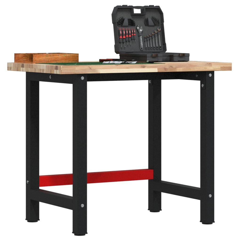 vidaXL Werkbank 100x60x83 cm Massivholz Akazie Rechteckig