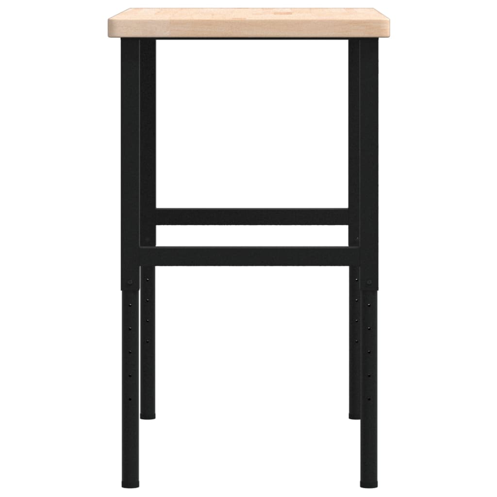 vidaXL Werkbank 100x60x(73-99,5) cm Massivholz Eiche Rechteckig
