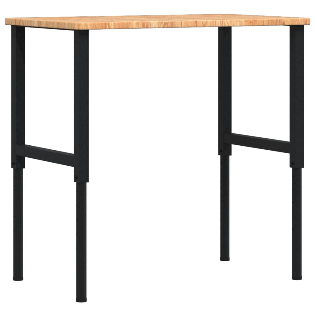 vidaXL Werkbank Hellbraun 100x60x(71,5-98) cm Massivholz Eiche