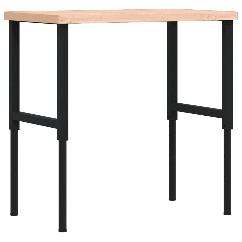 vidaXL Werkbank 100x60x(73-99,5) cm Massivholz Buche Rechteckig