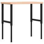 vidaXL Werkbank 100x60x(73-99,5) cm Massivholz Buche Rechteckig