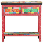 vidaXL Konsolentisch mit Schubladen Mehrfarbig 80 x 35 x 76 cm