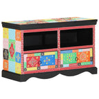 vidaXL TV-Schränk Mehrfarbig 80 x 35 x 50 cm Massivholz Mango