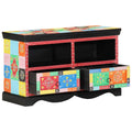 vidaXL TV-Schränk Mehrfarbig 80 x 35 x 50 cm Massivholz Mango