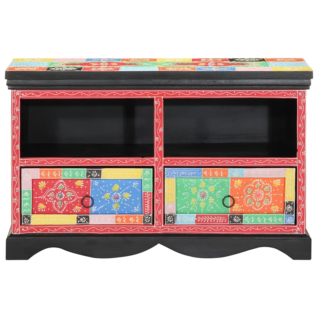 vidaXL TV-Schränk Mehrfarbig 80 x 35 x 50 cm Massivholz Mango