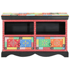 vidaXL TV-Schränk Mehrfarbig 80 x 35 x 50 cm Massivholz Mango