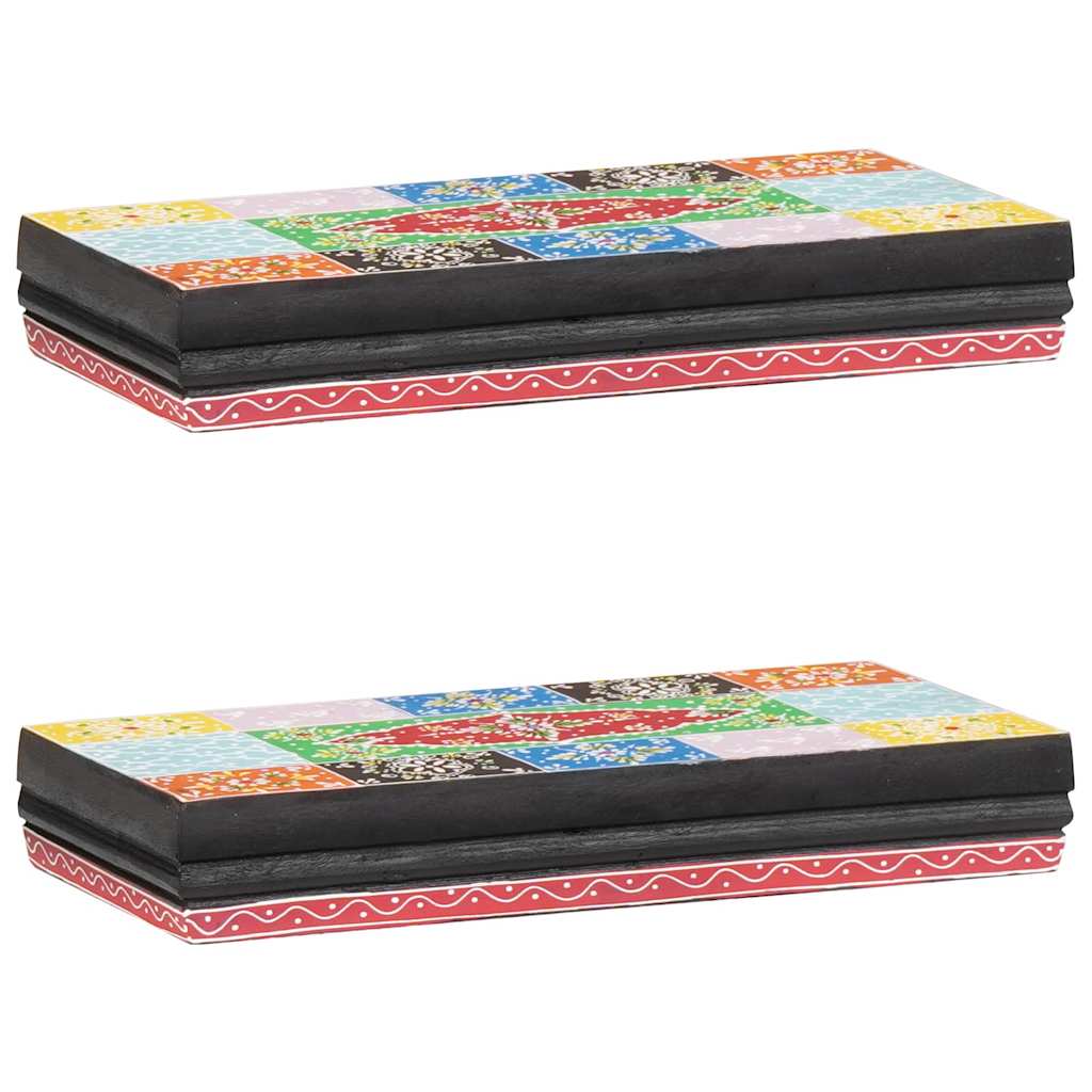 vidaXL Wandregale Mehrfarbig 40 x 20 x 6 cm Massivholz Mango
