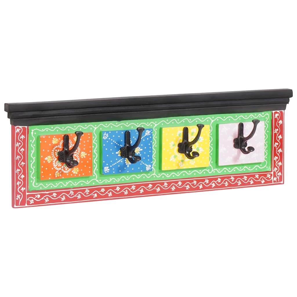 vidaXL Garderobenständer Schwarz 80 x 25 x 2 cm Massivholz Mango