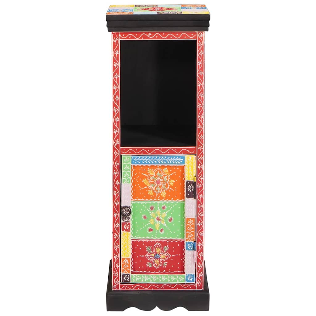 vidaXL Kommode mit Tür Mehrfarbig 30 x 30 x 90 cm Massivholz Mango