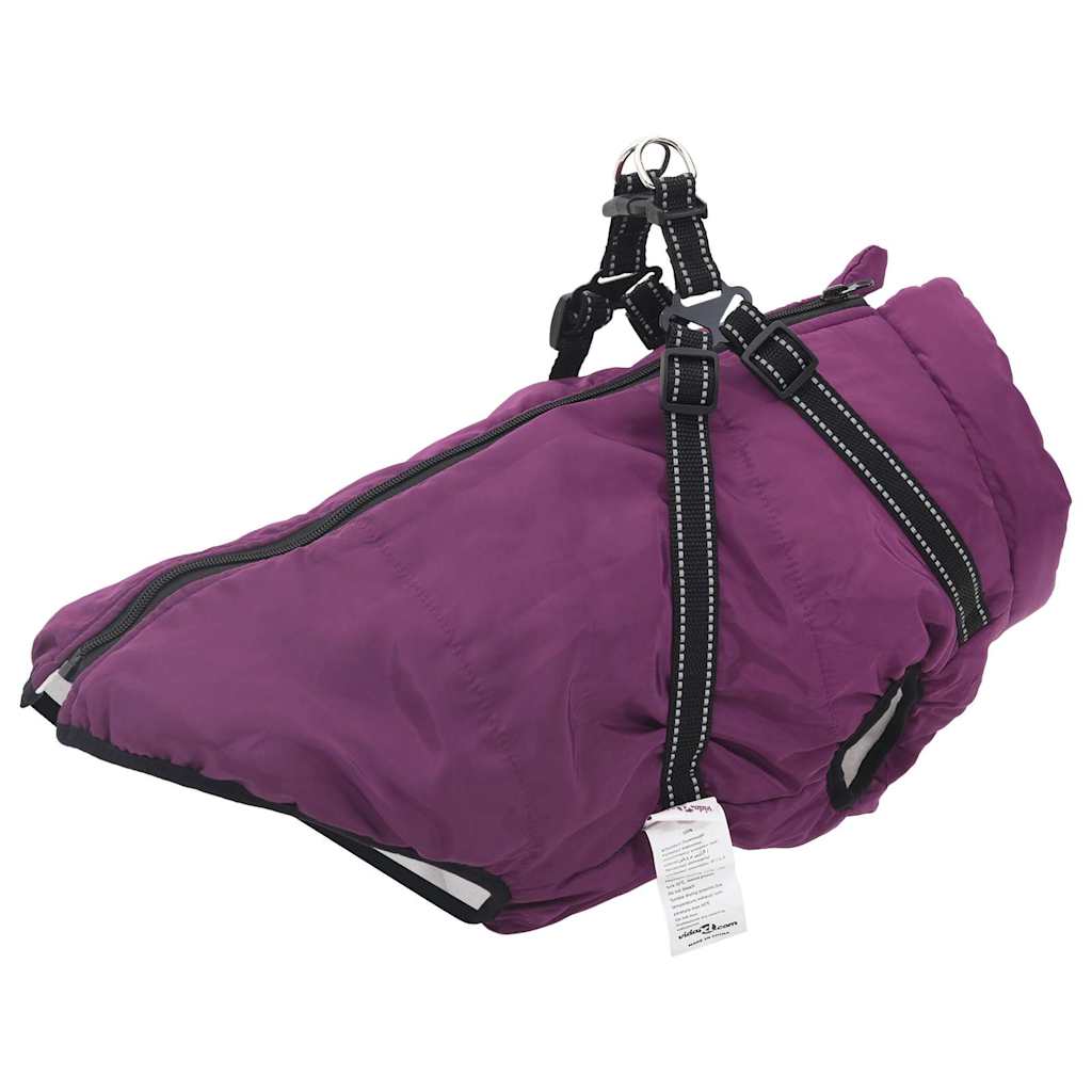 vidaXL Hundemantel mit Geschirr Wasserdicht Reflektierend Lila L48