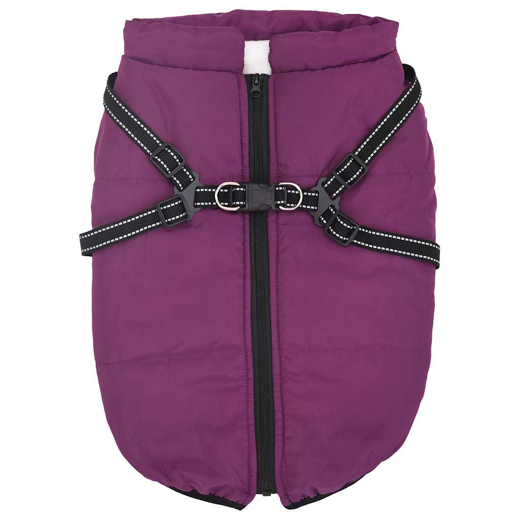 vidaXL Hundemantel mit Geschirr Wasserdicht Reflektierend Lila L48