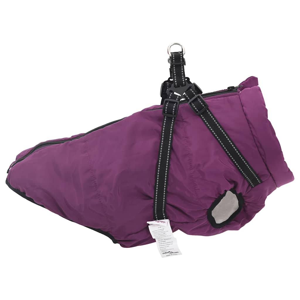 vidaXL Hundemantel mit Geschirr Wasserdicht Reflektierend Lila L48