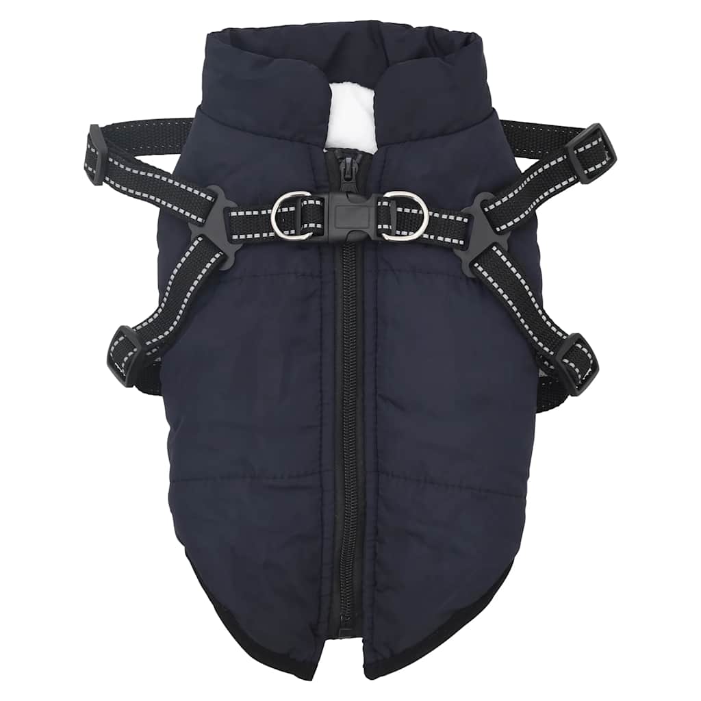 vidaXL Hundemantel Geschirr Wasserdicht Reflektierend Marineblau L24