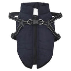 vidaXL Hundemantel Geschirr Wasserdicht Reflektierend Marineblau L24