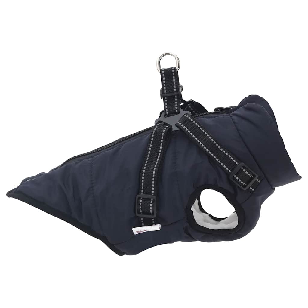 vidaXL Hundemantel Geschirr Wasserdicht Reflektierend Marineblau L24