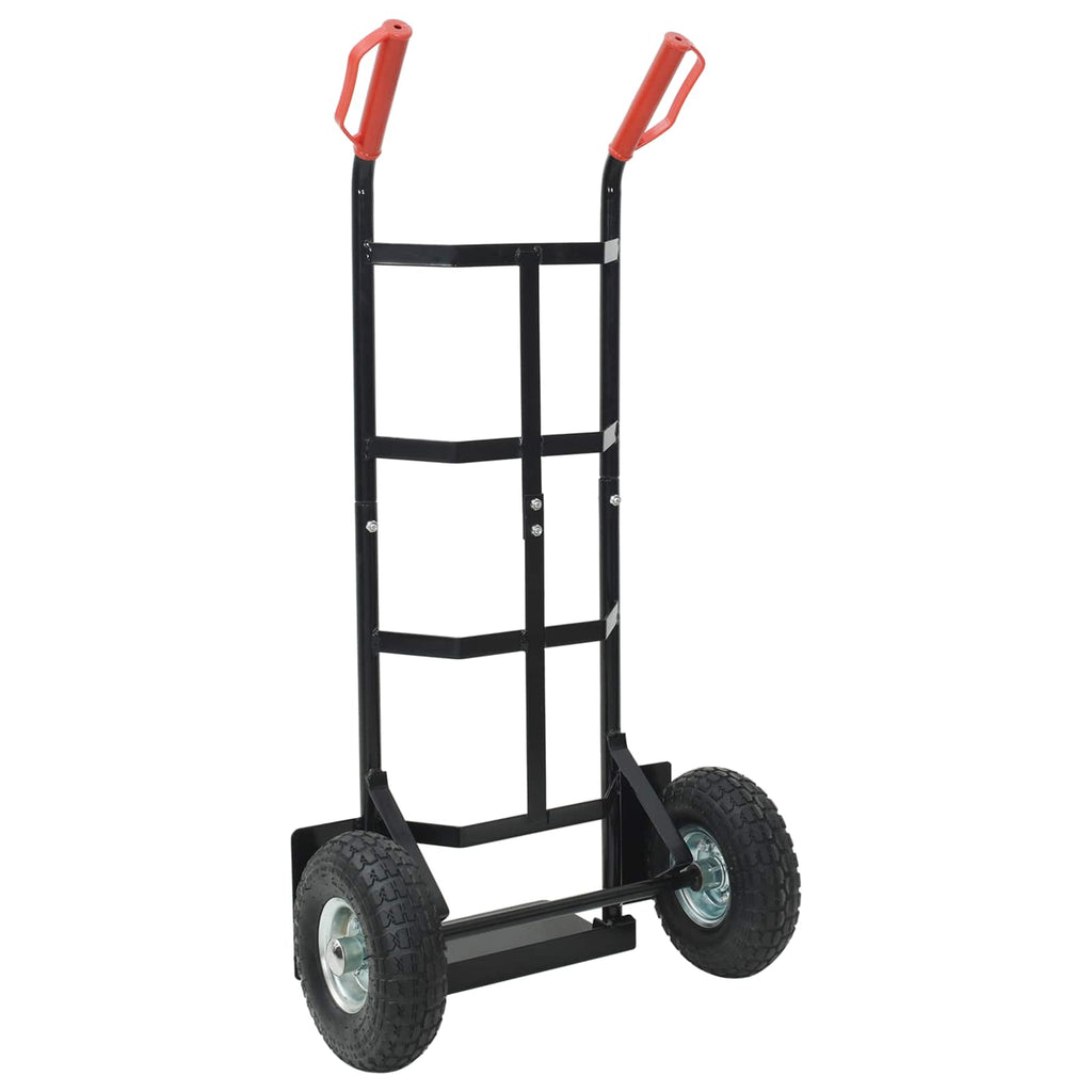 vidaXL Erweiterbarer Handwagen Schwarz und Rot 57 x 46 x 113 cm Stahl