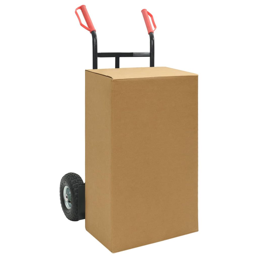 vidaXL Erweiterbarer Handwagen Schwarz und Rot 57 x 46 x 113 cm Stahl