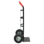 vidaXL Erweiterbarer Handwagen Schwarz und Rot 57 x 46 x 113 cm Stahl