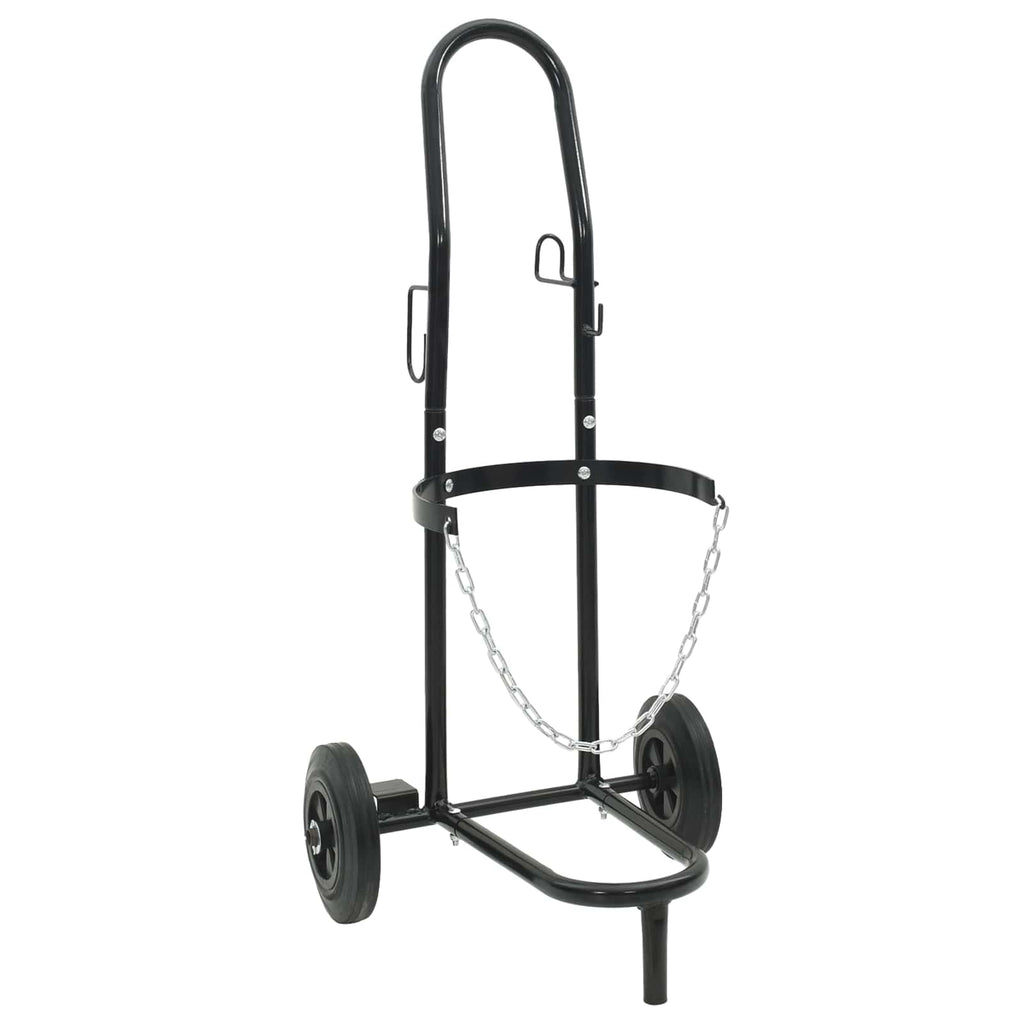 vidaXL Handwagen Schwarz und Rot 49 x 49 x 101 cm Stahl