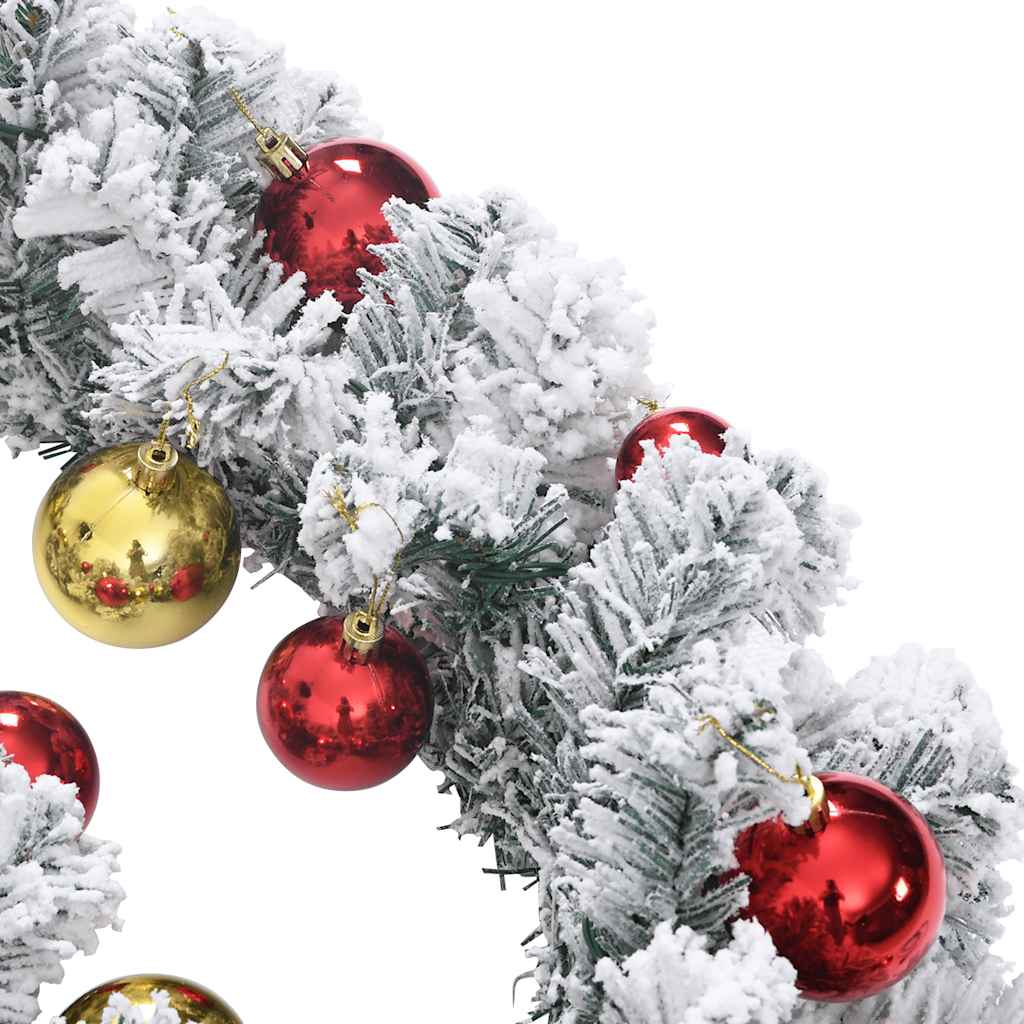 vidaXL Weihnachtsgirlande mit Kugeln und LED-Leuchten Grün 5 m PVC
