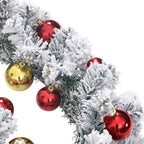 vidaXL Weihnachtsgirlande mit Kugeln und LED-Leuchten Grün 5 m PVC