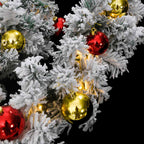 vidaXL Weihnachtsgirlande mit Kugeln und LED-Leuchten Grün 5 m PVC