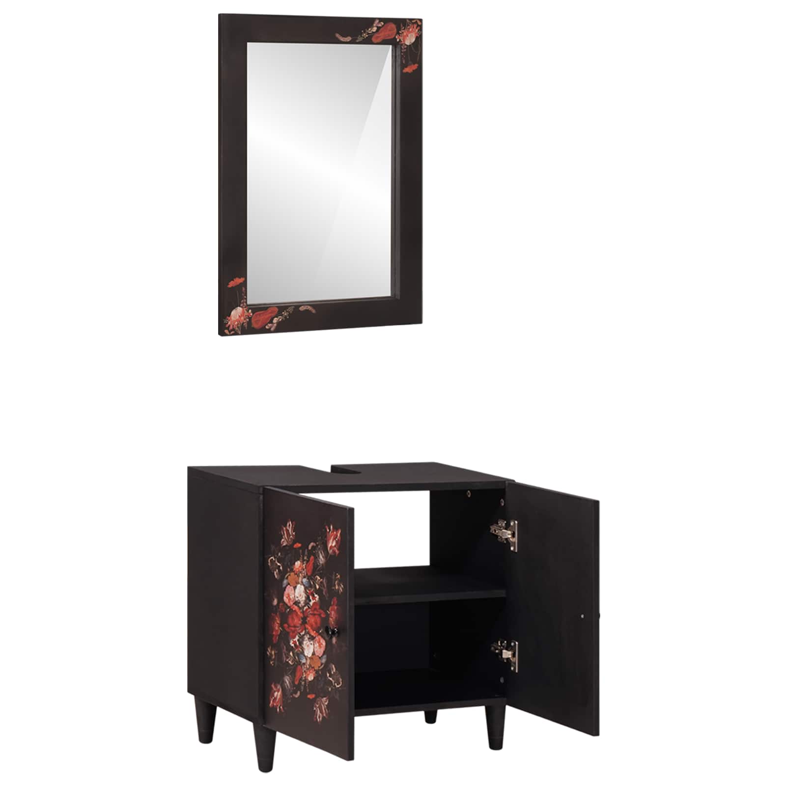 vidaXL Badezimmerschrank-Set Wandmontiert 2 pcs Massivholz Mango