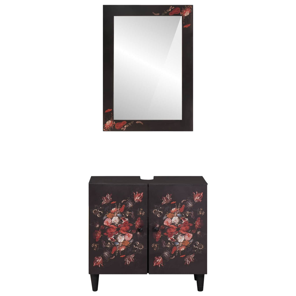 vidaXL Badezimmerschrank-Set Wandmontiert 2 pcs Massivholz Mango