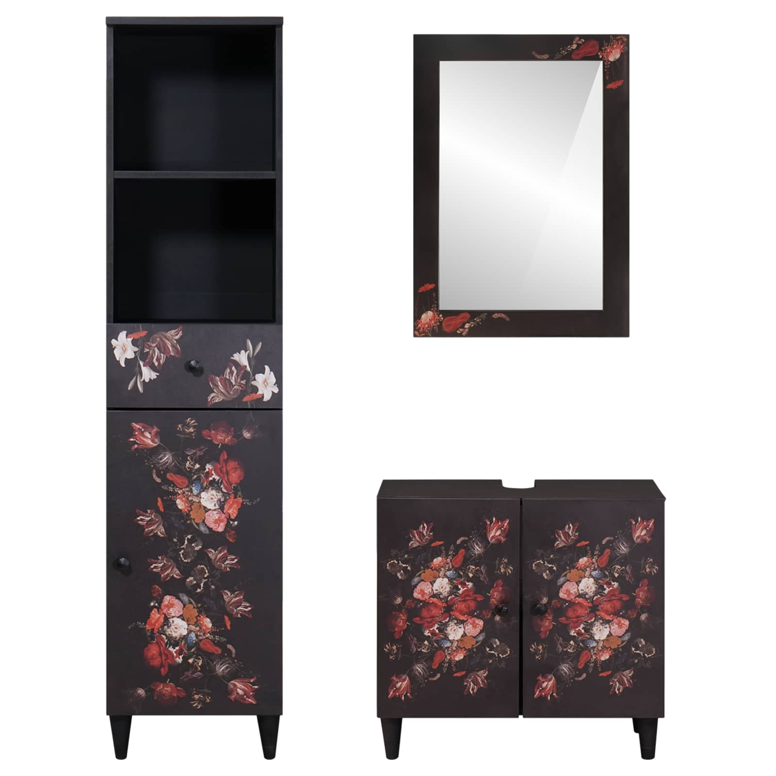 vidaXL Badezimmerschrank-Set mit Schubladen 3 pcs Massivholz Mango