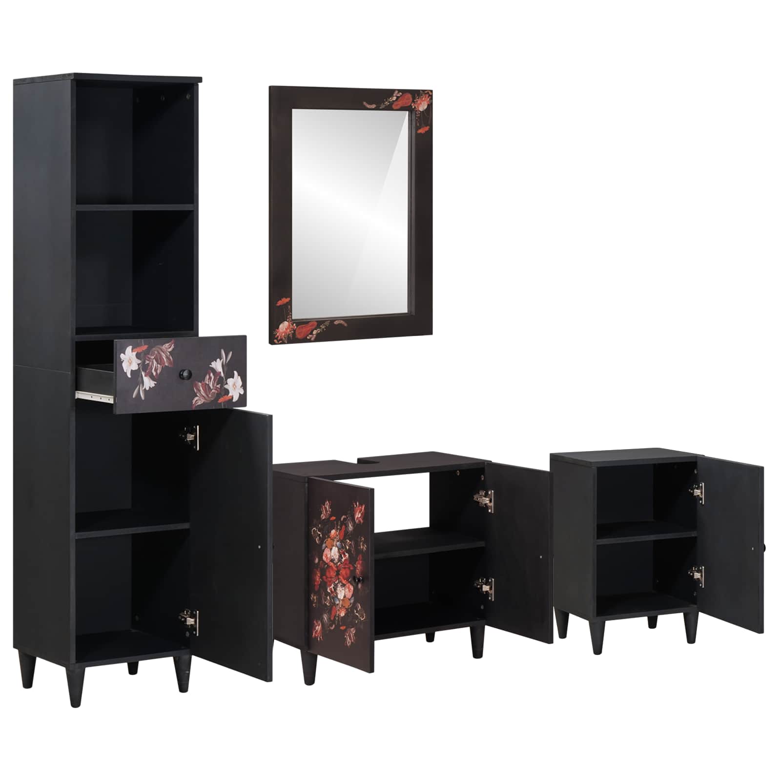 vidaXL Badezimmerschrank-Set mit Schubladen 4 pcs Massivholz Mango